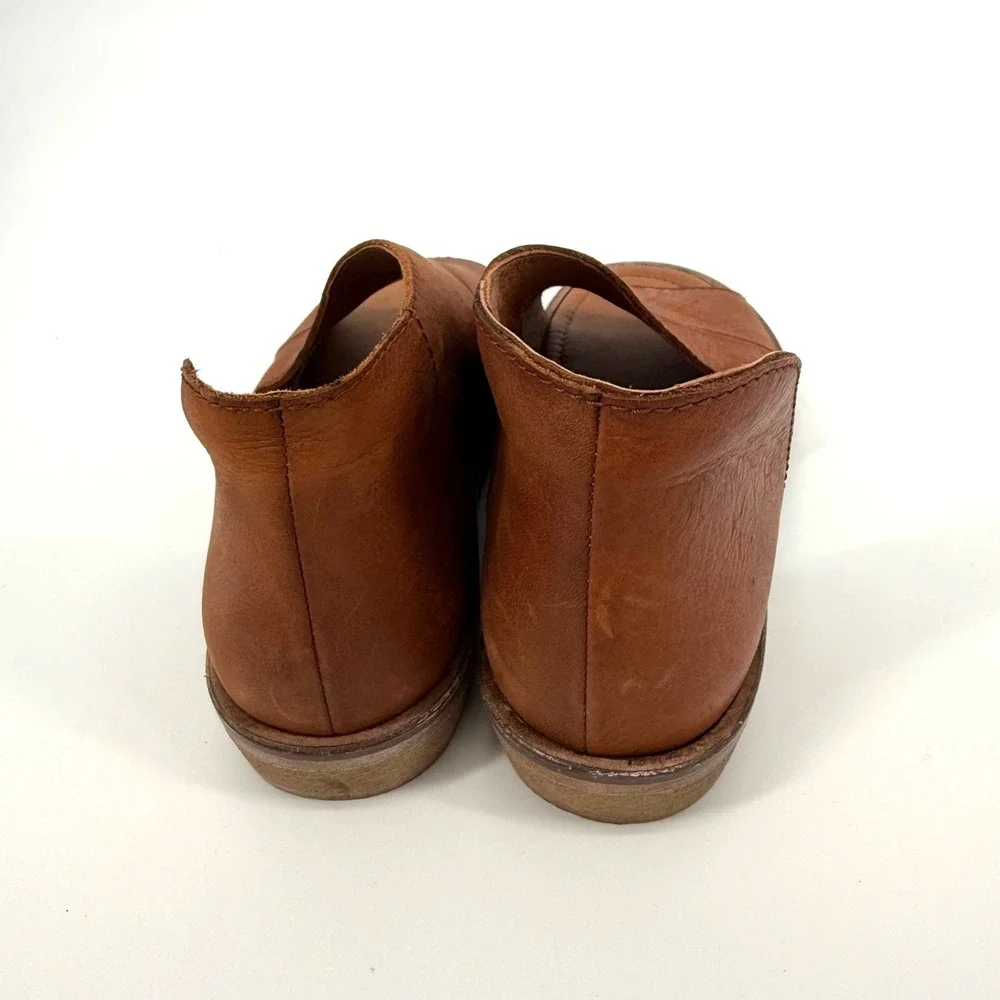 Free People Women 38 Mont Blanc Sandal Flat Leather Open Toe Spain Boho Artisan
